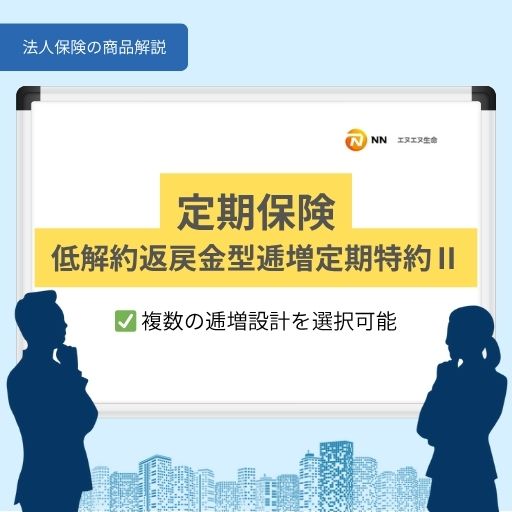 定期保険／低解約返戻金型逓増定期特約Ⅱ｜複数の逓増設計を選択可能