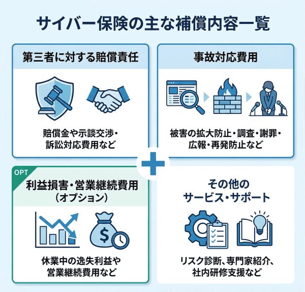 サイバー保険の補償内容