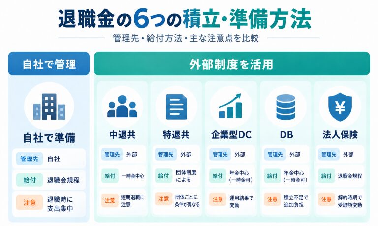 退職金の6つの積立・準備方法