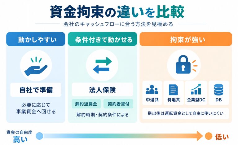 退職金制度の資金拘束の違い