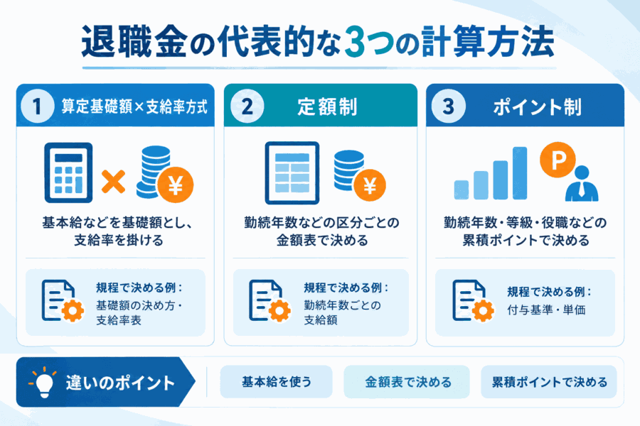 退職金の代表的な3つの計算方法