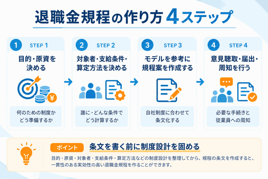退職金規程の作り方4ステップ