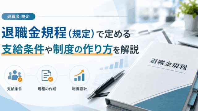 退職金規程（規定）で定める支給条件や制度の作り方を解説