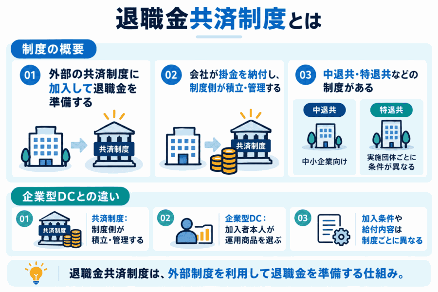 退職金共済制度(中退共、特退共など)と企業型DCの比較